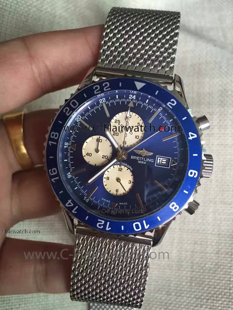 Copy Breitling Superocean Stainless Steel Watch Blue Bezel